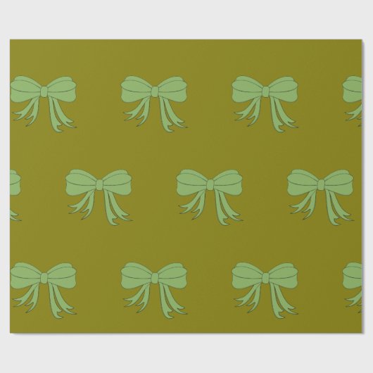 Minimalistisch groen lintpatroon cadeaupapier (Vlak)