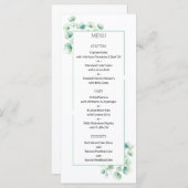 Minimalistisch groen thema Eucalyptus bruiloft Menu (Voorkant / Achterkant)