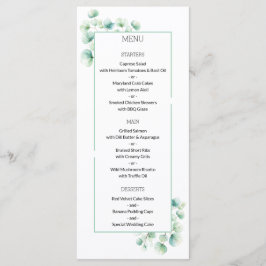 Minimalistisch groen thema Eucalyptus bruiloft Menu