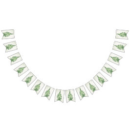 Minimalistisch groen varen-huwelijksbord vlaggetjes