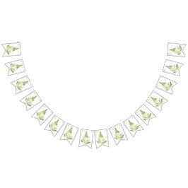 Minimalistisch groen varen-huwelijksbord vlaggetjes