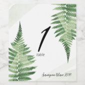 Minimalistisch groen varentafelnummer wijn etiket (Enkel label)