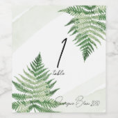 Minimalistisch groen varentafelnummer wijn etiket (Enkel label)
