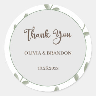 Minimalistisch groen Waterverf olievlek Ronde Sticker