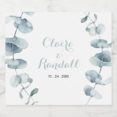 Minimalistisch groen wit huwelijk sparkling wijnetiket (Enkel label)