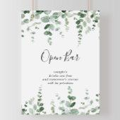 Minimalistisch Groene Eucalyptus Weddenschap Open  Poster