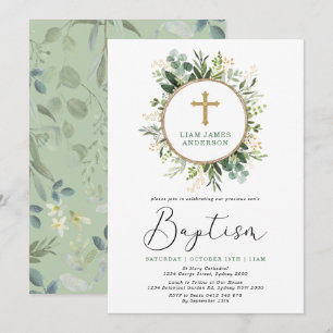 Minimalistisch Groene Goud Botanische Greenery Bap Kaart