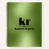 Minimalistisch-groene iriserende textuur notitieboek (Voorkant)