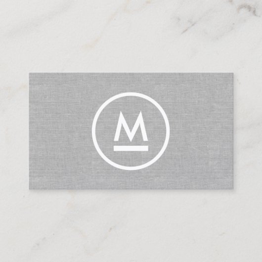Minimalistisch groot Initiaal modern monogram grij Visitekaartje (Voorkant)