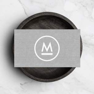 Minimalistisch groot Initiaal modern monogram grij Visitekaartje