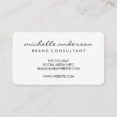 Minimalistisch groot monogram/geel visitekaartje (Achterkant)