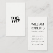 Minimalistisch Grunge-monogram Visitekaartje (Voorkant / Achterkant)