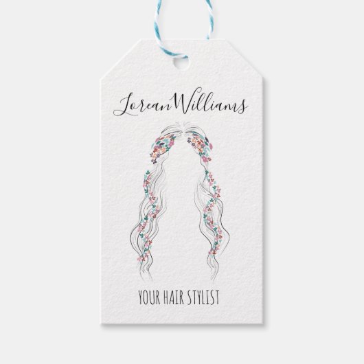 Minimalistisch Haarstylist bruid golvend haar chiq Cadeaulabel (Voorkant)