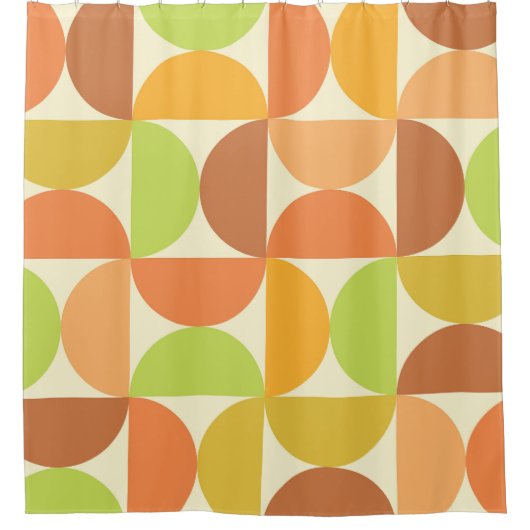 Minimalistisch half eeuw halve cirkels patroon douchegordijn (Voorkant)