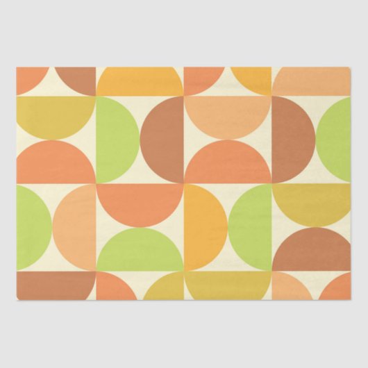 Minimalistisch half eeuw halve cirkels patroon tissuepapier (Voorkant)