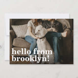 Minimalistisch Hallo New Home Address Photo Moving Aankondiging