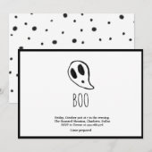 Minimalistisch Halloween Ghost Black en White Kaart (Voorkant / Achterkant)