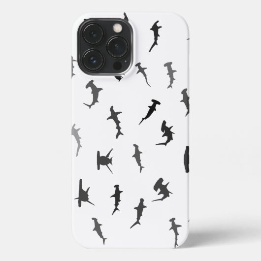 Minimalistisch Hammerhead Shark Hammerhead Patroon iPhone Hoesje (Achterkant)