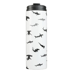 Minimalistisch Hammerhead Shark Hammerhead Patroon Thermosbeker