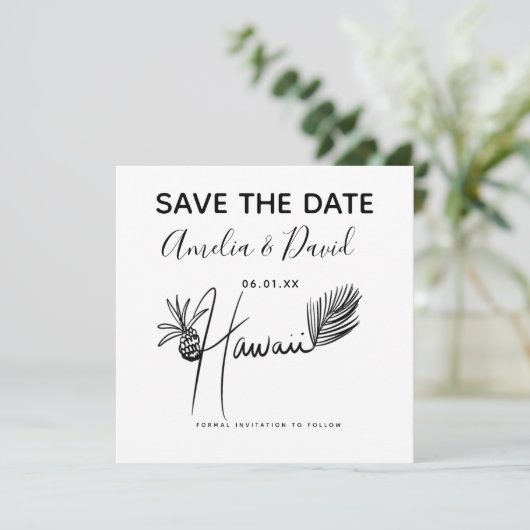 Minimalistisch Hand getrokken Hawaii Script Save t (Staand voorkant)