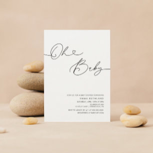 Minimalistisch handgeschreven Baby shower Inv invu Kaart