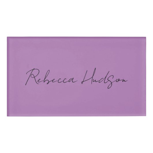 Minimalistisch handgeschreven naamlegger naambadge (Voorkant)