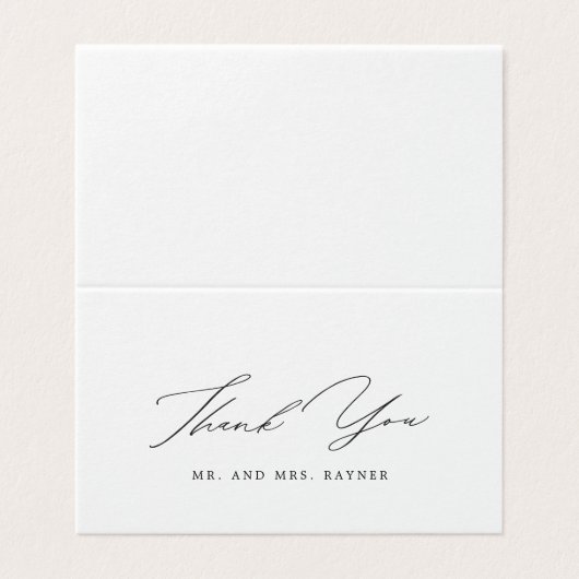 Minimalistisch handgeschreven script Aangepaste br Kaart (Buitenkant ongevouwen)