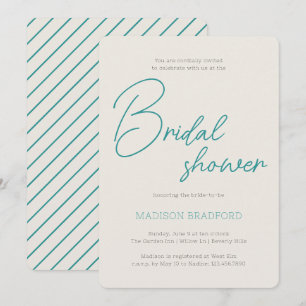 Minimalistisch handgeschreven script Blauwgroen Vr Kaart