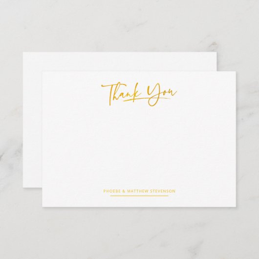 Minimalistisch handgeschreven script dank u bedankkaart (Voorkant / Achterkant)