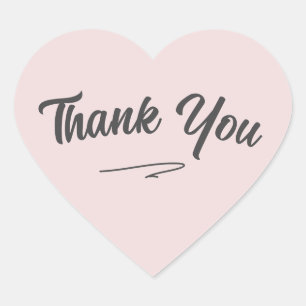 Minimalistisch handgeschreven script Dank u Blush  Hart Sticker