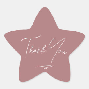 Minimalistisch handgeschreven script Dank u Dusty  Ster Sticker