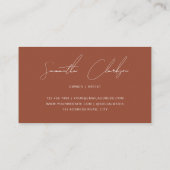 Minimalistisch handgeschreven script rustieke terr visitekaartje (Achterkant)