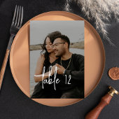 Minimalistisch handgeschreven script trouwfoto kaart