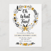 Minimalistisch handgetekend Oh What Fun Kerstfeest Uitnodiging Briefkaart (Voorkant)