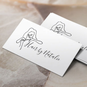 Minimalistisch handgetekend schoonheidssalon voor visitekaartje