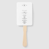 Minimalistisch handgetekend wildbloemmonogram trou handwaaier (Voorkant)