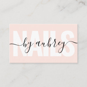 Minimalistisch handschrift Calligraphy Nail Specia Visitekaartje