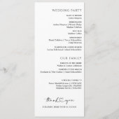 Minimalistisch handschrift Eenvoudig modern huweli Programma (Achterkant)