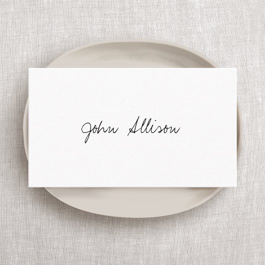 Minimalistisch handschrift Modern Simple White Visitekaartje