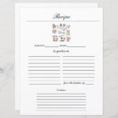 Minimalistisch Handschrift Recept Cookbook Bladzij (Voorkant / Achterkant)