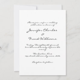 Minimalistisch handschrift White Simple Wedding Kaart