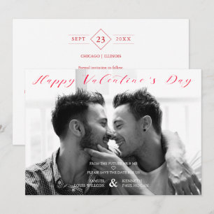 Minimalistisch Happy Valentine's Day Photo Wedding Save The Date