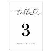 Minimalistisch hartschrift zwart-wit bruiloft kaart (Voorkant)