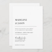 Minimalistisch hedendaagse monogram van Classy Wed Kaart (Voorkant / Achterkant)