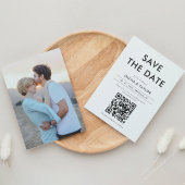 Minimalistisch hedendaagse QR-code bruiloft Save The Date