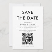 Minimalistisch hedendaagse QR-code bruiloft Save The Date (Voorkant)