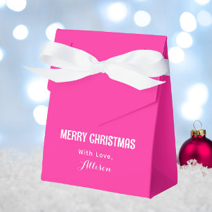 Minimalistisch Helder Roze Retro Vrolijk Kerstfees Bedankdoosjes