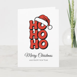 Minimalistisch Ho Ho Ho Red Vrolijk Kerstfeest Kaart