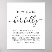 Minimalistisch Hoe groot is haar buik Baby shower  Poster (Voorkant)