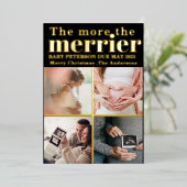 Minimalistisch Hoe meer de Merrier zwangerschap 5 Folie Uitnodiging (Staand Voorkant)